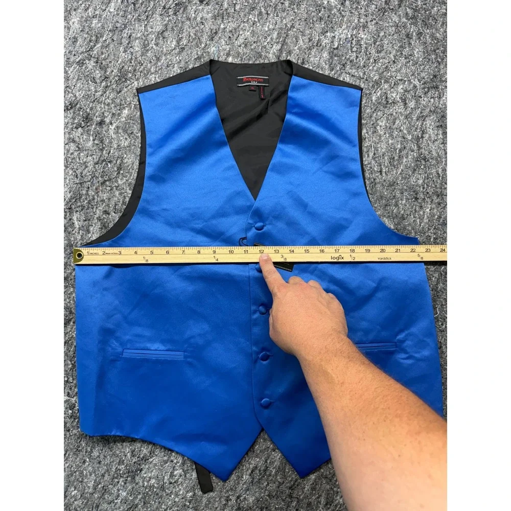 Patroncito Royal Blue Satin Formal Tuxedo Vest Mens XL VS-1010 NWT